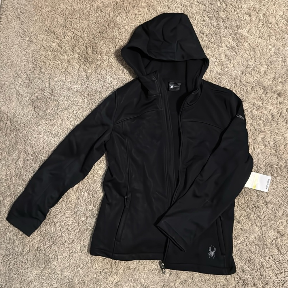 Spyder Women's Alyce Full Zip Soft Shell Hooded Jacket size medium